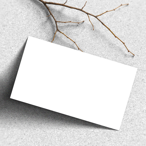 Blank Business Card on Concrete Texture Surface